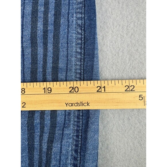 Vintage CPO Shirt Mens Medium Blue Denim Striped Navy Anchor Buttons Military - Picture 11 of 16